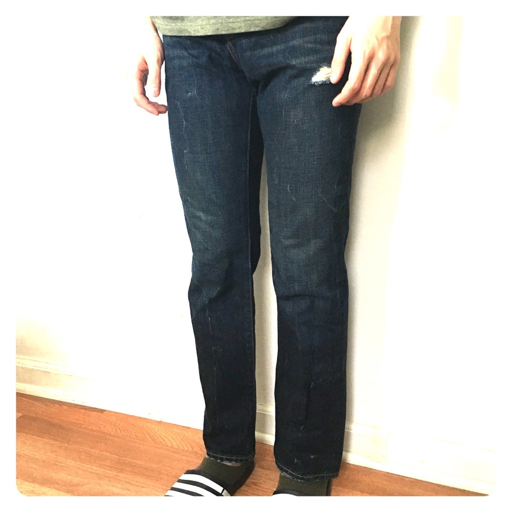 NWOT Navy Ripped Thick Jeans